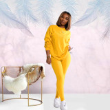 Casual Solid Long Sleeve Two Piece Pants Set SFY-155