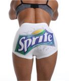 Plus Size Sexy Skinny Pattern Printed  Yoga Fitness Shorts SHD-9314