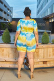 Plus Size 5XL Tie Dye Skinny One Piece Rompers OSM-4207