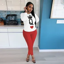 Fashion Casual Print Long Sleeve Top Trousers Set YIM-132