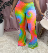 Tie Dye Print Skinny Long Flared Pants WSM-5182