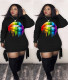 Plus Size Lips Print Long Sleeve Mini Dress LM-8173