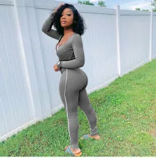 Casual Sportswear Long Sleeve 2 Piece Pants Set GLF-8012