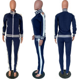 Casual Tracksuit Long Sleeve Split Pants 2 Piece Sets XMY-9206