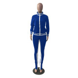 Casual Tracksuit Long Sleeve Split Pants 2 Piece Sets XMY-9206