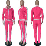 Casual Tracksuit Long Sleeve Split Pants 2 Piece Sets XMY-9206