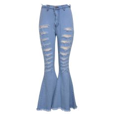 Plus Size 5XL Denim Ripped Hole Flared Jeans HSF-2259-1