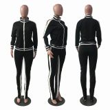 Casual Tracksuit Long Sleeve Split Pants 2 Piece Sets XMY-9206