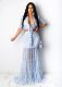 Sexy Striped Chiffon Long Skirt Two Piece Sets SFY-800