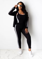Casual Sportswear Tank Top+Coat+Pants 3 Piece Suits SFY-154
