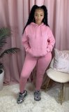 Solid Hoodies Long Pants Thick Two Piece Jogger Sets AIL-116