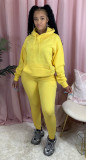 Solid Hoodies Long Pants Thick Two Piece Jogger Sets AIL-116