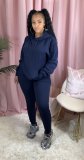 Solid Hoodies Long Pants Thick Two Piece Jogger Sets AIL-116