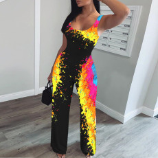 Graffiti Print Sleeveless One Piece Jumpsuits NIK-162