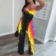 Graffiti Print Sleeveless One Piece Jumpsuits NIK-162