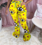 Trendy Printed Skinny Long Flared Pants NIK-158