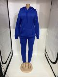 Solid Hoodies Long Pants Thick Two Piece Jogger Sets AIL-116