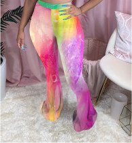 Trendy Printed Skinny Long Flared Pants NIK-158