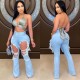 Denim Ripped Hole Long Flare Jeans ORY-5165
