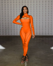 Sexy Backless Long Sleeve Skinny Jumpsuits MAE-2059