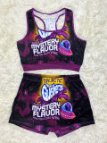 Sexy Printed Tank Tops Shorts Two Piece Sets SHD-9298