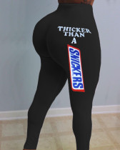 Sexy Letter Print Tight Long Yogo Pants SHD-9321