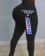 Sexy Letter Print Tight Long Yogo Pants SHD-9321