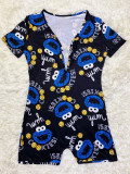 Cartoon Print Short Sleeve One Piece Rompers SHD-9320