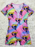 Cartoon Print Short Sleeve One Piece Rompers SHD-9320