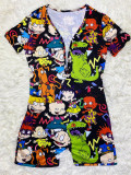Cartoon Print Short Sleeve One Piece Rompers SHD-9320
