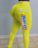 Sexy Letter Print Tight Long Yogo Pants SHD-9321