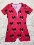 Cartoon Print Short Sleeve One Piece Rompers SHD-9320