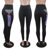 Sexy Letter Print Tight Long Yogo Pants SHD-9321
