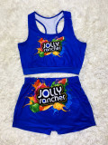 Sexy Printed Tank Tops Shorts Two Piece Sets SHD-9298