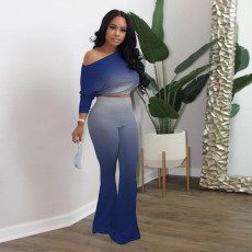 Gradient Long Sleeve Flared Pants 2 Piece Sets YIM-136
