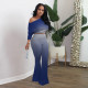 Gradient Long Sleeve Flared Pants 2 Piece Sets YIM-136