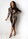 See-through Sexy Nightclub Sequin Dress CYA-8201-1
