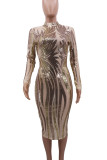 See-through Sexy Nightclub Sequin Dress CYA-8201-1