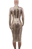 See-through Sexy Nightclub Sequin Dress CYA-8201-1