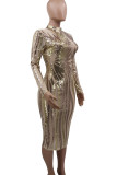 See-through Sexy Nightclub Sequin Dress CYA-8201-1