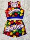 Sexy Printed Tank Top Shorts Fitness Two Piece Sets SHD-9296