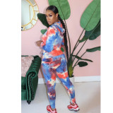 Tie Dye Hooded Long Sleeve 2 Piece Pants Set SMR-9724