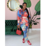 Tie Dye Hooded Long Sleeve 2 Piece Pants Set SMR-9724