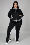Plus Size Casual Tracksuit Two Piece Pants Set BMF-019