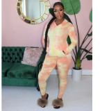 Tie Dye Hooded Long Sleeve 2 Piece Pants Set SMR-9724