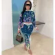 Casual Tie Dye Print Hooded Long Sleeves 2 Piece Sets ZSD-0315