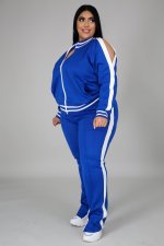 Plus Size Casual Tracksuit Two Piece Pants Set BMF-019
