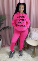 Letter Print Hoodies Long Pants 2 Piece Suits QZX-6157