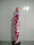Sexy V Neck Print Wide Leg Jumpsuit NK-8565