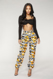 Camouflage Print Pocket Belted Long Pants LSL-6114